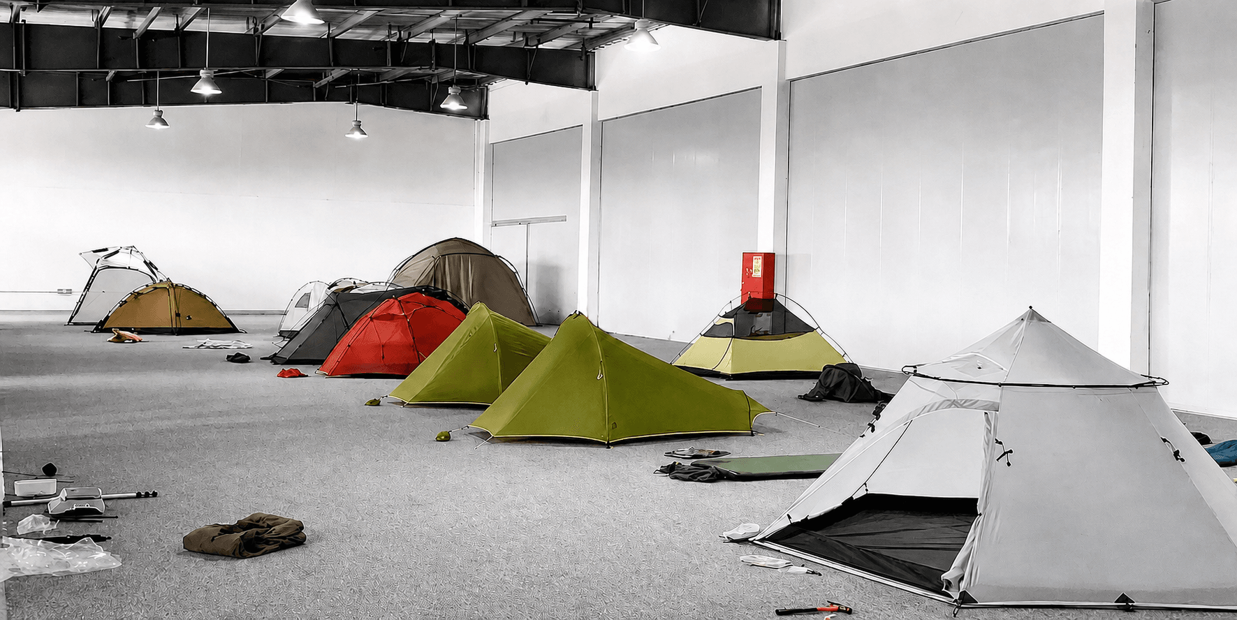 EagleSight tent development sample room